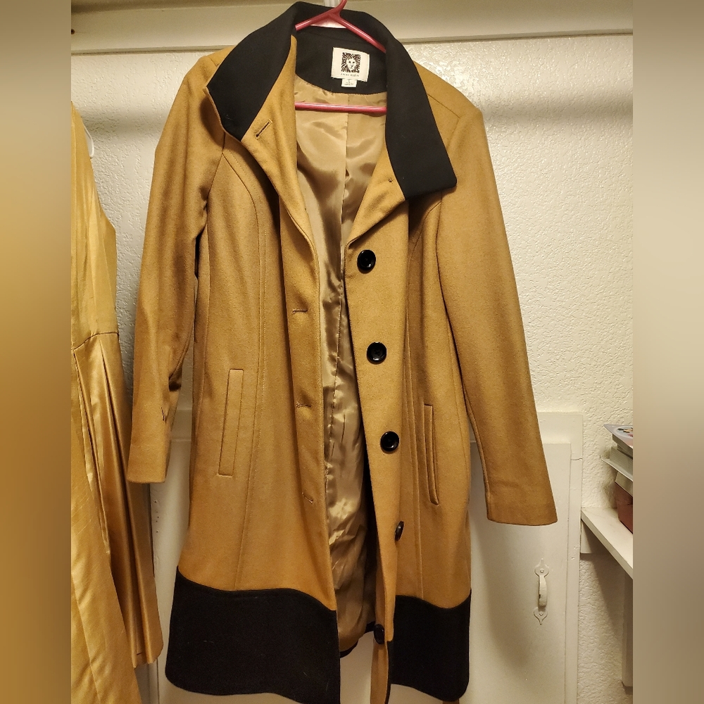 Tan coat.  Size large